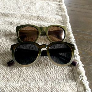 Two Gorgeous Olive Green Sunglasses - J.Crew and Toms